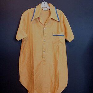 Vintage The Tonight Shirt Sleepwear by Weldon 1950s Rockabilly Retro Yellow Med